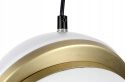 King Home Lampa wisząca GLOBE 20 LED antyczne złoto - szczotkowany metal kulisty klosz akryl mleczny
