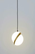 King Home Lampa wisząca GLOBE 20 LED antyczne złoto - szczotkowany metal kulisty klosz akryl mleczny King Home Lampa wisząca GLOBE 20 LED antyczne złoto - szczotkowany metal kulisty klosz akryl mleczny