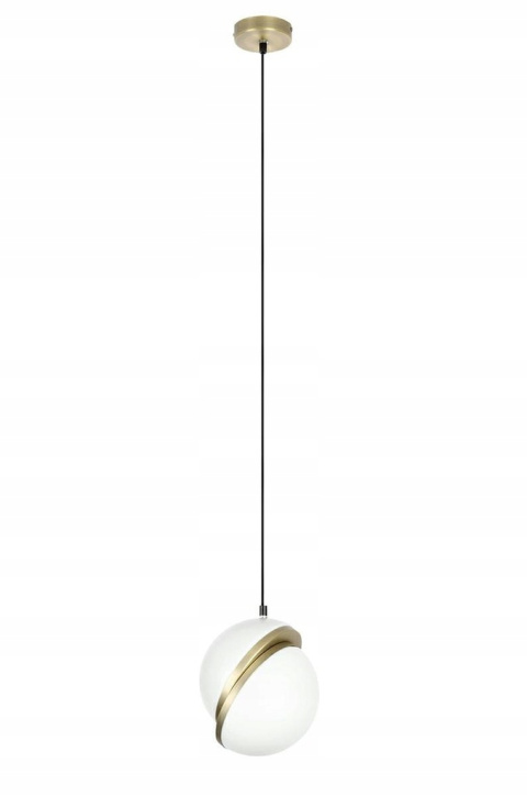 King Home Lampa wisząca GLOBE 20 LED antyczne złoto - szczotkowany metal kulisty klosz akryl mleczny King Home Lampa wisząca GLOBE 20 LED antyczne złoto - szczotkowany metal kulisty klosz akryl mleczny
