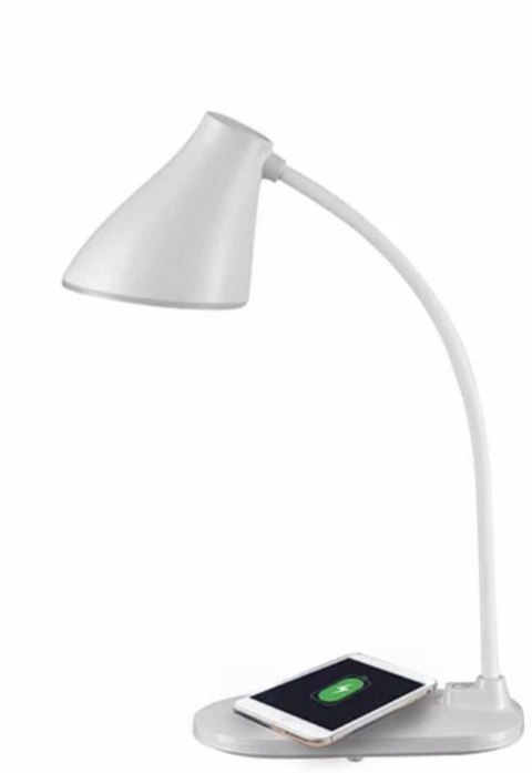 Fun Desk Lampka LED z funkcją ładowania bezprzewodowego/indukcyjna ładowarka LC6 White/Biała