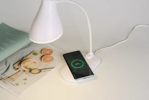 Fun Desk Lampka LED z funkcją ładowania bezprzewodowego/indukcyjna ładowarka LC6 White/Biała Fun Desk Lampka LED z funkcją ładowania bezprzewodowego/indukcyjna ładowarka LC6 White/Biała