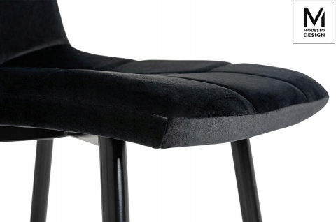 KRZESŁO PIKOWANE CARLO TAPICERKA WELUR - CZARNA nogi metal Modesto Design MODESTO KRZESŁO PIKOWANE CARLO TAPICERKA WELUR - CZARNA nogi metal Modesto Design MODESTO