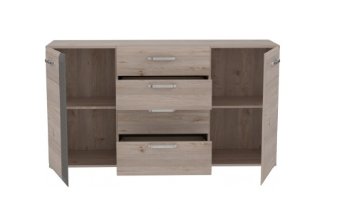 Meble Forte LOCARNO LCRK231-N92 Komoda półki szuflady Dąb/Szary Meble Forte LOCARNO LCRK231-N92 Komoda półki szuflady Dąb/Szary