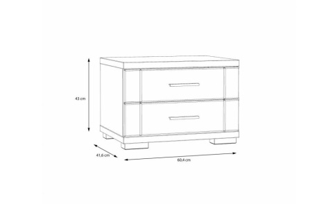 Meble Forte SNOW SNWK02-C50 Komoda - szafka nocna do łóżka Meble Forte SNOW SNWK02-C50 Komoda - szafka nocna do łóżka