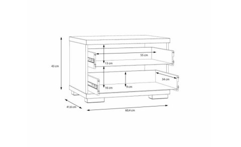Meble Forte SNOW SNWK02-C50 Komoda - szafka nocna do łóżka Meble Forte SNOW SNWK02-C50 Komoda - szafka nocna do łóżka