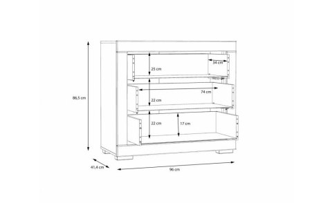 Meble Forte SNOW SNWK23-C50 Komoda szuflady Biały mat Meble Forte SNOW SNWK23-C50 Komoda szuflady Biały mat