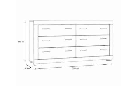 Meble Forte SNOW SNWK26-C50 Komoda szuflady Biały mat Meble Forte SNOW SNWK26-C50 Komoda szuflady Biały mat