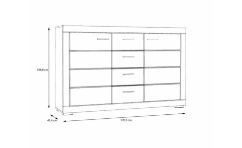 Meble Forte SNOW SNWK36-C50 Komoda półki + szuflady Biały mat Meble Forte SNOW SNWK36-C50 Komoda półki + szuflady Biały mat