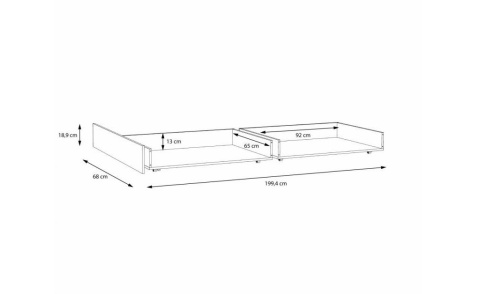 Meble Forte SNOW SNWL02-J42 Szuflada z blendą maskującą do łóżka-SNWL14-C50 Meble Forte SNOW SNWL02-J42 Szuflada z blendą maskującą do łóżka-SNWL14-C50