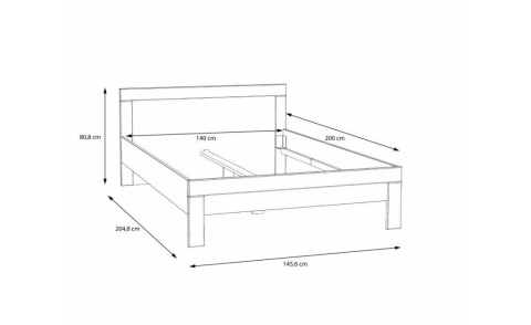 Meble Forte SNOW SNWL14-C50 Łóżko podwójne Biały mat 140x200 Meble Forte SNOW SNWL14-C50 Łóżko podwójne Biały mat 140x200