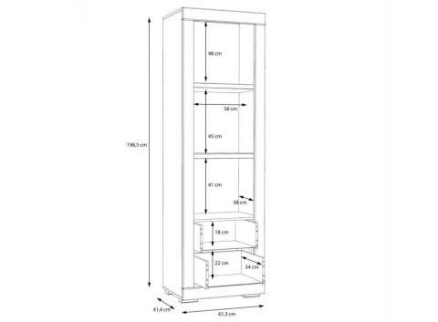 Meble Forte SNOW SNWR72-C50 Regał półki szuflady Biały mat Meble Forte SNOW SNWR72-C50 Regał półki szuflady Biały mat