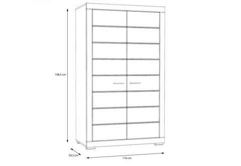 Meble Forte SNOW SNWS82-C50 Szafa ubraniowa dwudrzwiowa Biały Meble Forte SNOW SNWS82-C50 Szafa ubraniowa dwudrzwiowa Biały