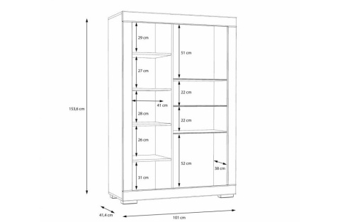 Meble Forte SNOW SNWV521-C50 Witryna Biały mat przeszklona Meble Forte SNOW SNWV521-C50 Witryna Biały mat przeszklona