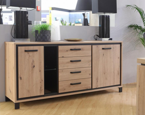 Meble Forte TRONDHEIM TDHK242L-C773 Komoda L Dąb Artisan/Dąb czarny Meble Forte TRONDHEIM TDHK242L-C773 Komoda L Dąb Artisan/Dąb czarny