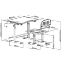 Fun Desk ZESTAW REGULOWANE BIURKO Z KRZESEŁKIEM SOLE II GREY