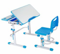 Fun Desk Botero Blue - Biurko z krzesełkiem lampa i stojak na książki - zestaw dla dziecka Niebieski/Biały Fun Desk Botero Blue - Biurko z krzesełkiem lampa i stojak na książki - zestaw dla dziecka Niebieski/Biały