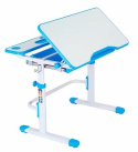 Fun Desk Botero Blue - Biurko z krzesełkiem lampa i stojak na książki - zestaw dla dziecka Niebieski/Biały Fun Desk Botero Blue - Biurko z krzesełkiem lampa i stojak na książki - zestaw dla dziecka Niebieski/Biały