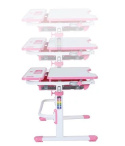 Fun Desk Freessia Pink - Regulowane biurko z szufladą Cubby Biały/Różowy