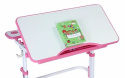 Fun Desk Freessia Pink - Regulowane biurko z szufladą Cubby Biały/Różowy