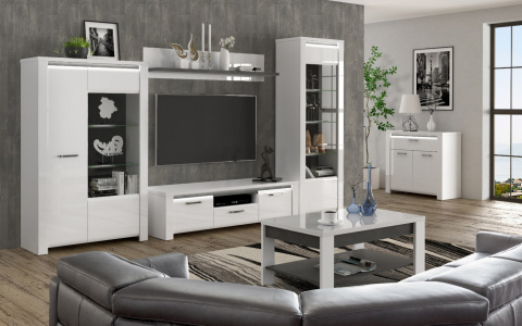 Meble Forte BRUGIA BUGK221B-C638 Biały Komoda szafka z szufladą Meble Forte BRUGIA BUGK221B-C638 Biały Komoda szafka z szufladą