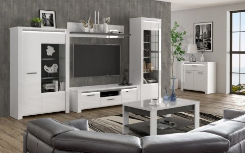 Meble Forte BRUGIA BUGT131B-C638 Szafka RTV Biały Meble Forte BRUGIA BUGT131B-C638 Szafka RTV Biały