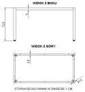 STELAŻ DO BIURKA RAMOWY NY-A057/136/O - 136x66 cm, czarny