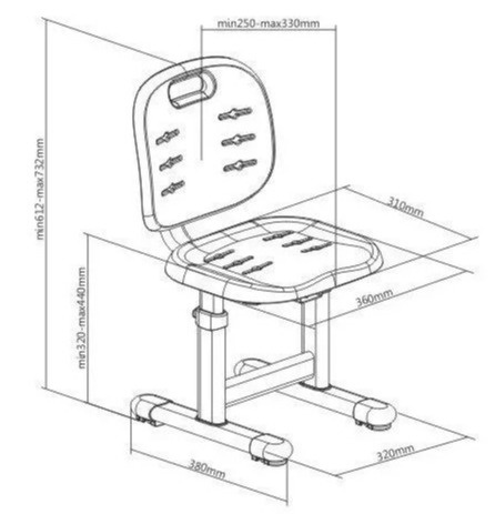 Fun Desk SST2 GREY-S - Regulowane krzesełko dziecięce szary Fun Desk SST2 GREY-S - Regulowane krzesełko dziecięce szary
