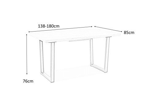 SIGNAL STÓŁ VITO DĄB WOTAN LAMINAT/ CZARNY METAL 138-180x85 SIGNAL STÓŁ VITO DĄB WOTAN LAMINAT/ CZARNY METAL 138-180x85