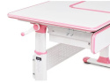 Fun Desk Toru Pink - regulowane biurko szkolne Cubby Biały Róż Dziewczęce młodzieżowe