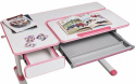 Fun Desk Toru Pink - regulowane biurko szkolne Cubby Biały Róż Dziewczęce młodzieżowe