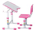 Fun Desk ZESTAW REGULOWANE BIURKO Z KRZESEŁKIEM SOLE II PINK Biały/Róż