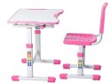 Fun Desk ZESTAW REGULOWANE BIURKO Z KRZESEŁKIEM SOLE II PINK Biały/Róż