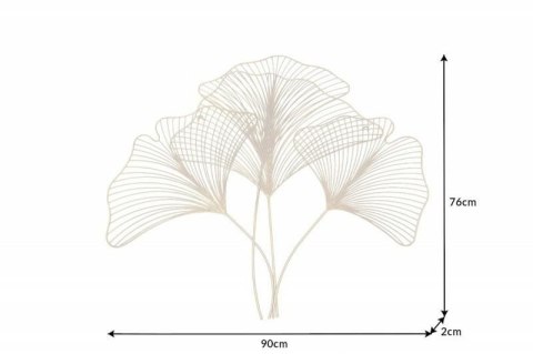 Invicta Interior INVICTA dekoracja ścienna GINKGO 90 cm złota Invicta Interior INVICTA dekoracja ścienna GINKGO 90 cm złota