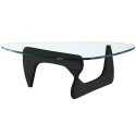 King Home Stolik STABLE BLACK - szkło transparentne typu Float, podstawa drewniana czarny jesion King Home Stolik STABLE BLACK - szkło transparentne typu Float, podstawa drewniana czarny jesion