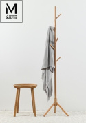 MODESTO wieszak stojący podłogowy STICK naturalny - drewno bukowe do domu lub biura MODESTO wieszak stojący podłogowy STICK naturalny - drewno bukowe do domu lub biura