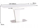 SIGNAL STÓŁ HOUSTON BIAŁY MAT 120(160)X80 MDF STAL SIGNAL STÓŁ HOUSTON BIAŁY MAT 120(160)X80 MDF STAL