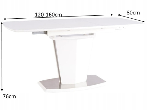SIGNAL STÓŁ HOUSTON BIAŁY MAT 120(160)X80 MDF STAL SIGNAL STÓŁ HOUSTON BIAŁY MAT 120(160)X80 MDF STAL