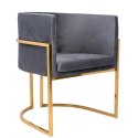 King Home Fotel CHLOE VELVET ciemny szary welur - chrom podstawa metalowa złota King Home Fotel CHLOE VELVET ciemny szary welur - chrom podstawa metalowa złota