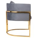 King Home Fotel CHLOE VELVET ciemny szary welur - chrom podstawa metalowa złota King Home Fotel CHLOE VELVET ciemny szary welur - chrom podstawa metalowa złota
