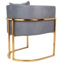 King Home Fotel CHLOE VELVET ciemny szary welur - chrom podstawa metalowa złota King Home Fotel CHLOE VELVET ciemny szary welur - chrom podstawa metalowa złota
