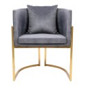 King Home Fotel CHLOE VELVET ciemny szary welur - chrom podstawa metalowa złota King Home Fotel CHLOE VELVET ciemny szary welur - chrom podstawa metalowa złota