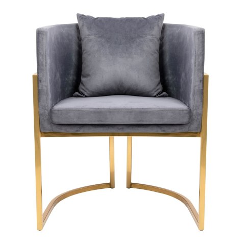 King Home Fotel CHLOE VELVET ciemny szary welur - chrom podstawa metalowa złota King Home Fotel CHLOE VELVET ciemny szary welur - chrom podstawa metalowa złota