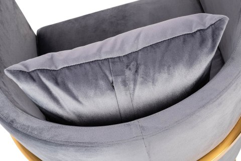 King Home Fotel CHLOE VELVET ciemny szary welur - chrom podstawa metalowa złota King Home Fotel CHLOE VELVET ciemny szary welur - chrom podstawa metalowa złota