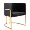 King Home Fotel CHLOE VELVET czarny welur - chrom podstawa złota King Home Fotel CHLOE VELVET czarny welur - chrom podstawa złota