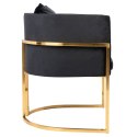 King Home Fotel CHLOE VELVET czarny welur - chrom podstawa złota King Home Fotel CHLOE VELVET czarny welur - chrom podstawa złota