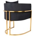 King Home Fotel CHLOE VELVET czarny welur - chrom podstawa złota King Home Fotel CHLOE VELVET czarny welur - chrom podstawa złota