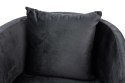 King Home Fotel CHLOE VELVET czarny welur - chrom podstawa złota King Home Fotel CHLOE VELVET czarny welur - chrom podstawa złota