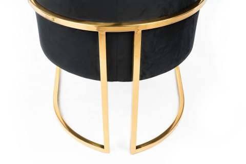 King Home Fotel CHLOE VELVET czarny welur - chrom podstawa złota King Home Fotel CHLOE VELVET czarny welur - chrom podstawa złota
