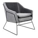 King Home Fotel EMMA VELVET ciemny szary welur - podstawa czarna metalowa King Home Fotel EMMA VELVET ciemny szary welur - podstawa czarna metalowa