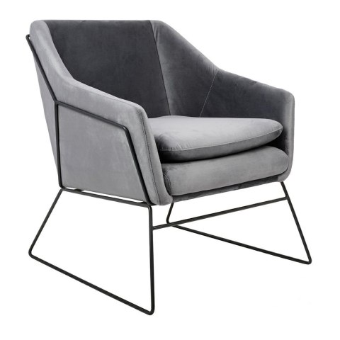King Home Fotel EMMA VELVET ciemny szary welur - podstawa czarna metalowa King Home Fotel EMMA VELVET ciemny szary welur - podstawa czarna metalowa